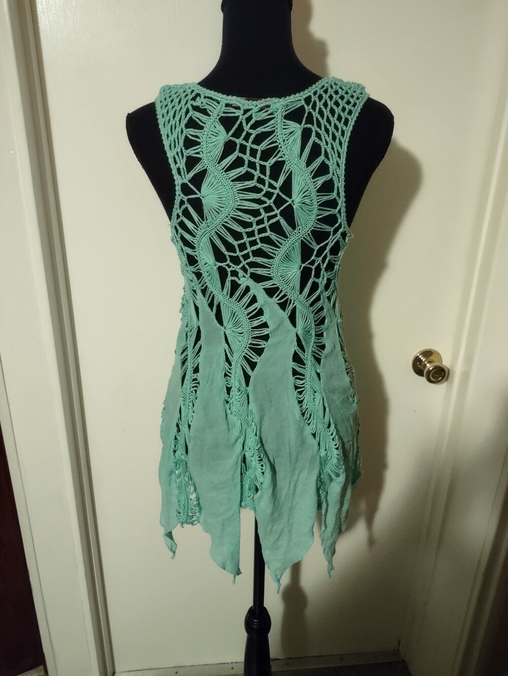 Mermaidcore Boho Blue Green Crochet Top - Picture 11 of 16